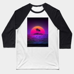 Beach Sunset 80s Baseball T-Shirt